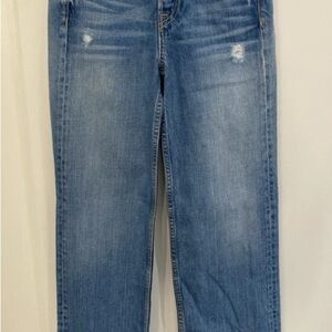 GRLFRND Carla Raw Hem Straight Leg High Rise Jeans